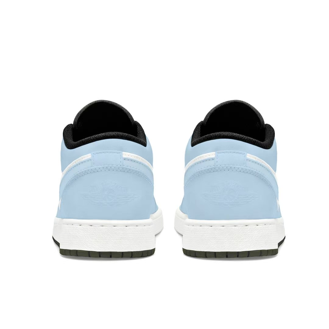 Jordan Air Jordan 1 Maris Sal Ice Cream Abrasion Resistant Low top Vintage Basketball Shoes Unisex White Blue