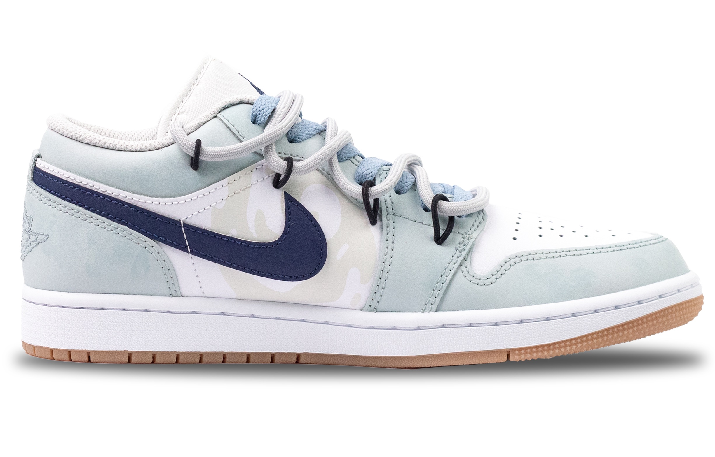 Jordan Air Jordan 1 Maris Sal Track Abrasion Resistant Balance Low top Vintage Basketball Shoes Men’s White Blue