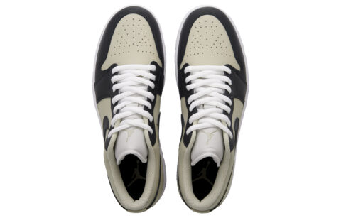 Jordan Air Jordan 1 Abrasion Resistant Low top Vintage Basketball Shoes Unisex Green Black