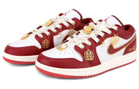 Jordan Air Jordan 1 Low top Basketball Shoes Unisex White Red