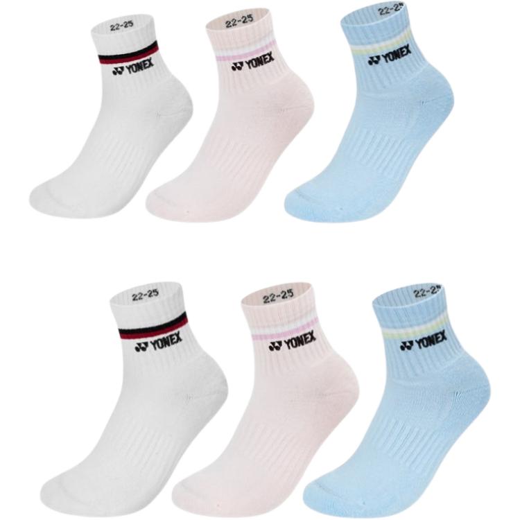 YONEX Crew Socks Women’s 3 Pack Mixed Color