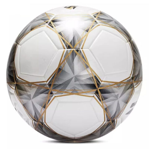 Li Ning Size 5 Soccer Ball Pu Seamless Thermal bonding Unisex White Silver Gold