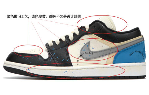 Jordan Air Jordan 1 Low top Vintage Basketball Shoes Women’s Black Blue