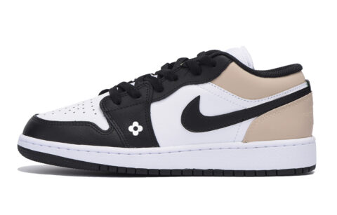 Jordan Air Jordan 1 Urban Chic Style Slip Resistant Low top Vintage Basketball Shoes Men’s White