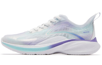 QIAODAN Light Speed 2.0 Plus Cushioning Breathable Low top Sprint Running Shoes Men's White Purple