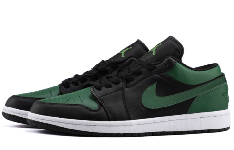 Jordan Air Jordan 1 Lightweight Low top Vintage Basketball Shoes Unisex Green Black