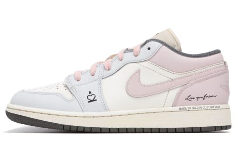 Jordan Air Jordan 1 Abrasion Resistant Abrasion Resistant Low top Vintage Basketball Shoes Unisex Pink Blue