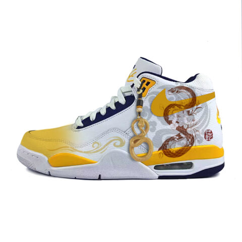 Nike Flight Legacy Leather Cushioning Slip Resistant Abrasion Resistant Mid top Vintage Basketball Shoes Men’s