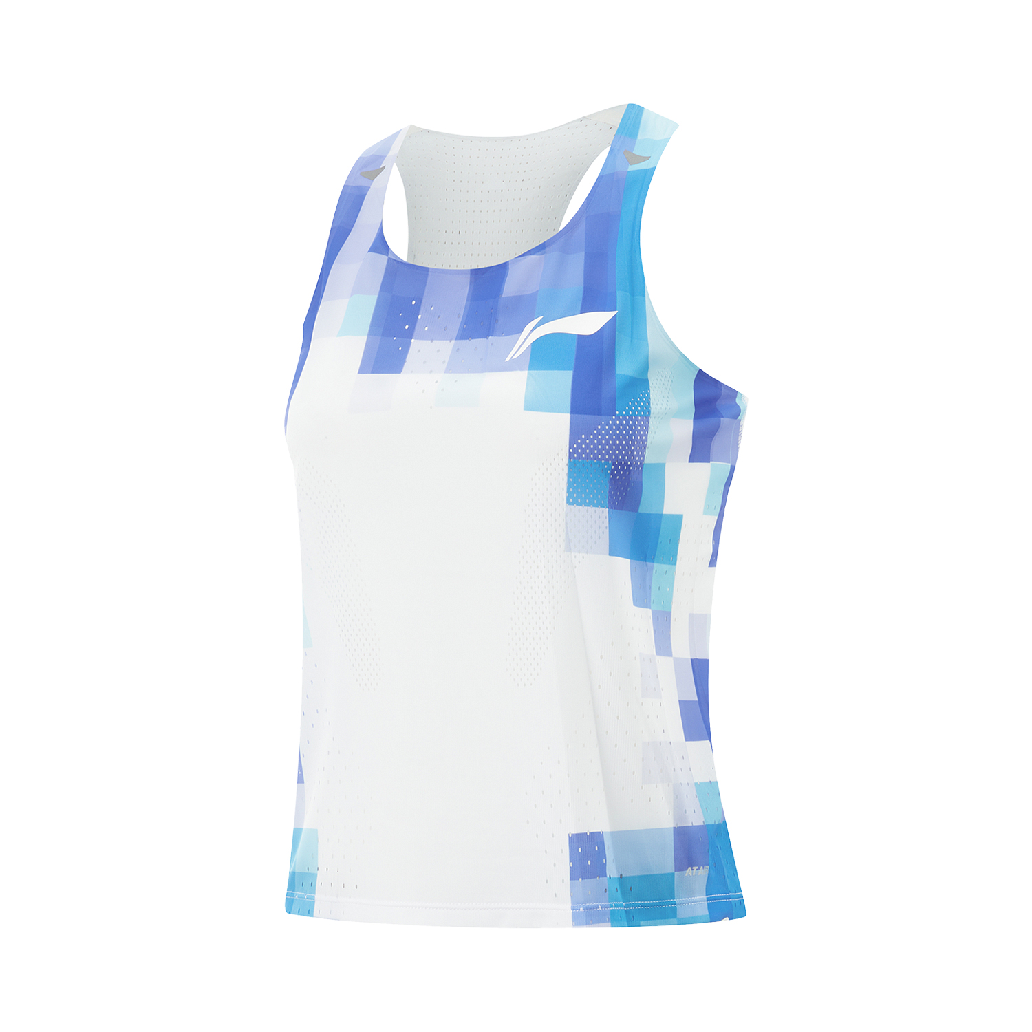 Li Ning Running Collection Running Tank Top Women's Standard White/Fluorescent Star Purple/Island Blue Full Print