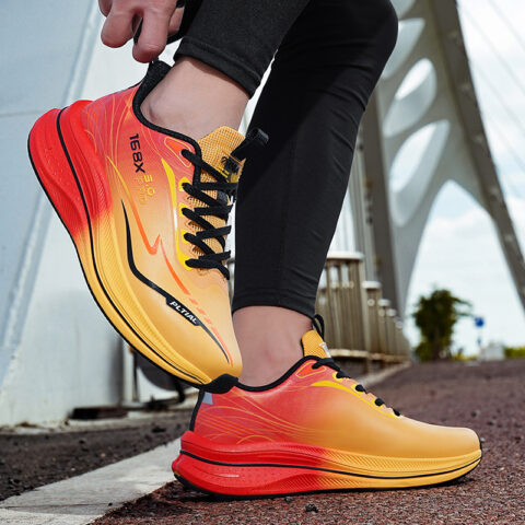 PALATIAL Light Breeze Running Shoes Unisex Low Top Orange/Neon Green