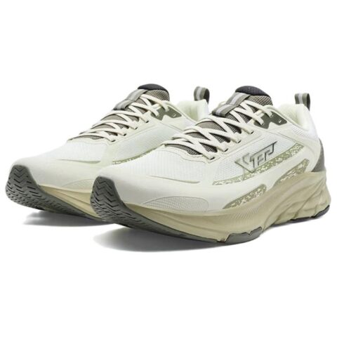 XTEP Textile, Synthetic Leather Breathable Cushioning Rebound Low top Casual Running Shoes Men’s White Green