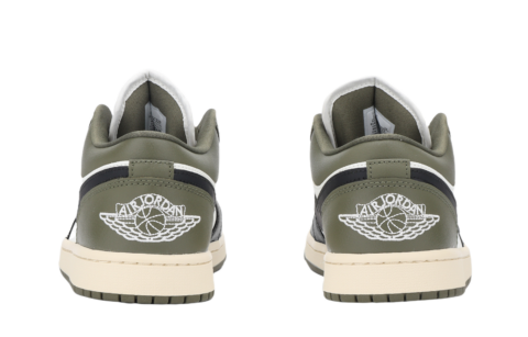 Jordan Air Jordan 1 Cushioning, Wear Resistant Low top Vintage Basketball Shoes Unisex Olive Green