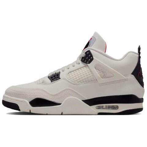 Jordan Air Jordan 4 Support Mid top Vintage Basketball Shoes Men’s White Black Red