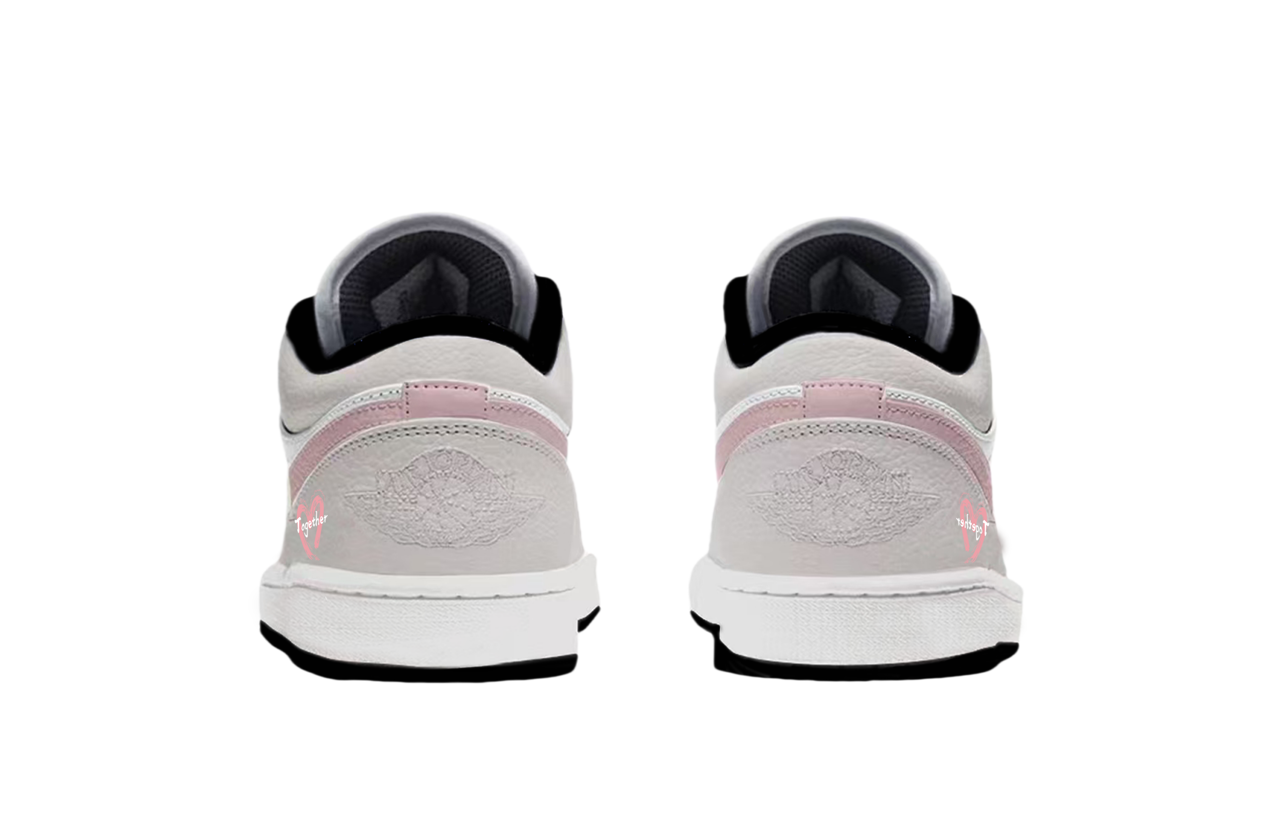 Jordan Air Jordan 1 Low Heartbeat Girlish Abrasion Resistant Low top Vintage Basketball Shoes Unisex Pink