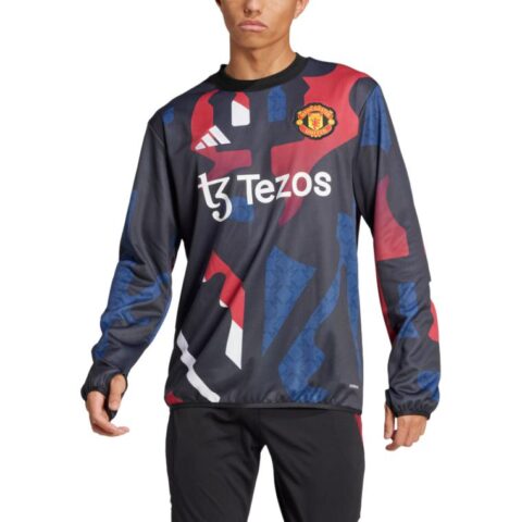 Adidas MUFC Soccer Jersey Men’s Black/Red/Jade White/Dark Indigo