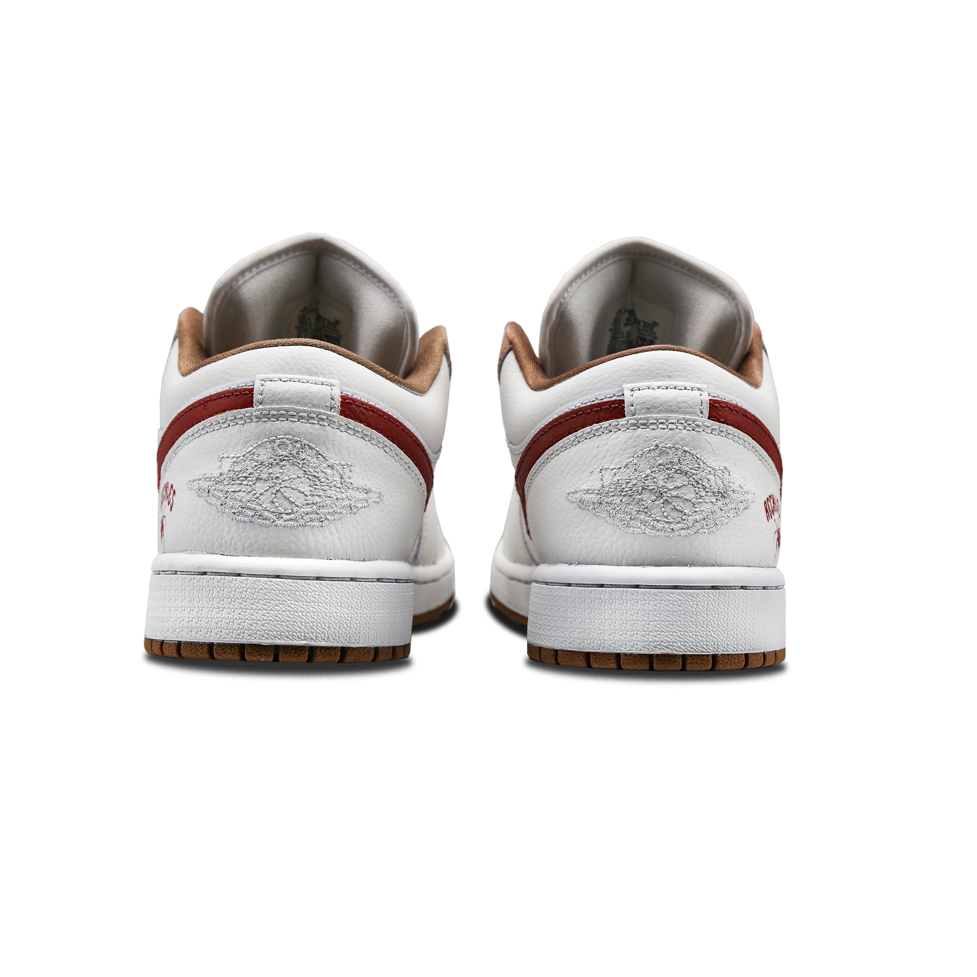 Jordan Air Jordan 1 Noon Starlight Abrasion Resistant Low top Vintage Basketball Shoes Unisex White Red