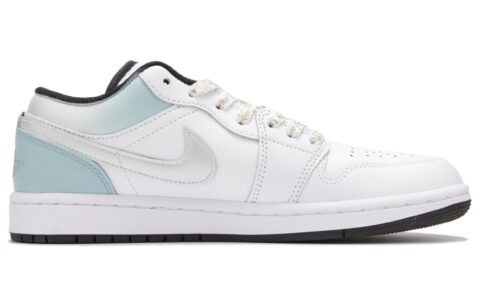 Jordan Air Jordan 1 Slip Resistant Abrasion Resistant Low top Vintage Basketball Shoes Men’s Cyan