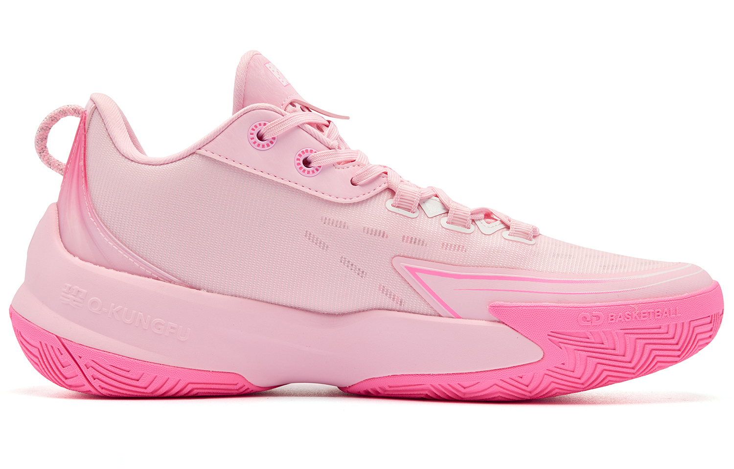 QIAODAN Poisonous Fangs TEAM Cushioning Slip Resistant Breathable Coverage Rebound Low top Basketball Shoes Men’s Pink