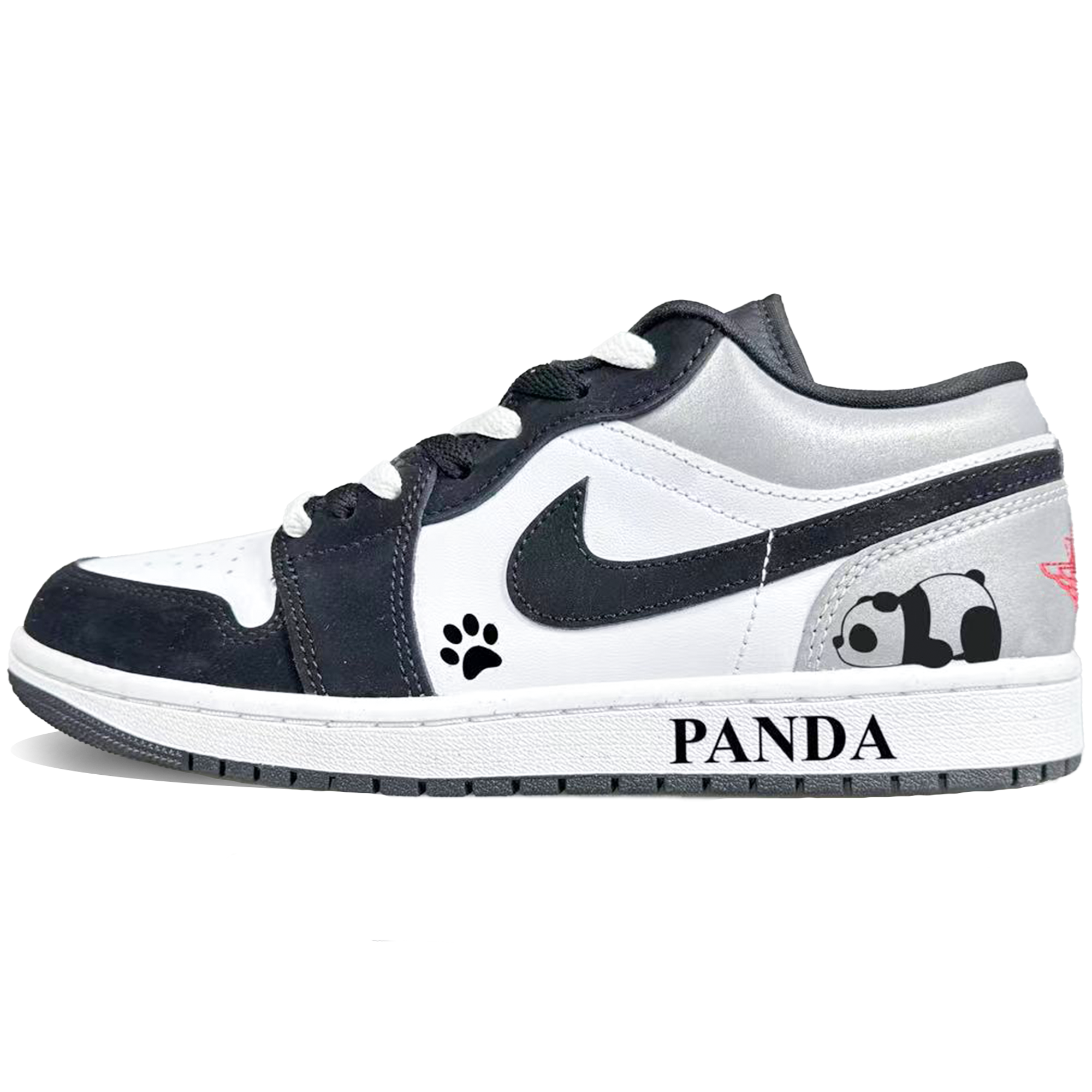 Jordan Air Jordan 1 Slip Resistant Abrasion Resistant Low top Vintage Basketball Shoes Men’s Black White