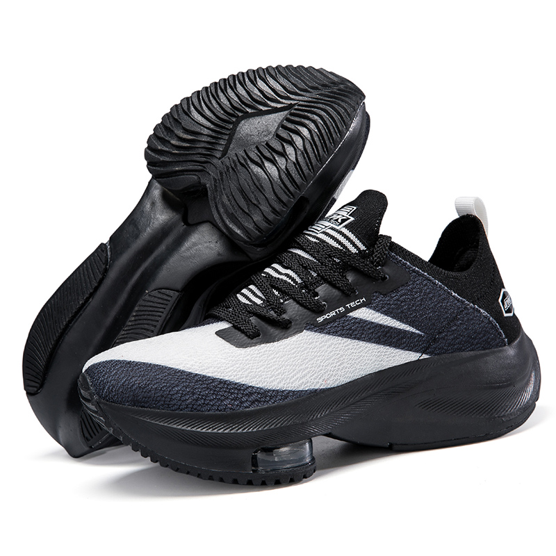 JINLAIKE Cushioning Slip Resistant Coverage Low top Casual Running Shoes Unisex White Black