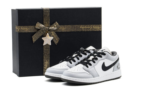 Jordan Air Jordan 1 Cushioning, Wear Resistant Low top Vintage Basketball Shoes Unisex Gray