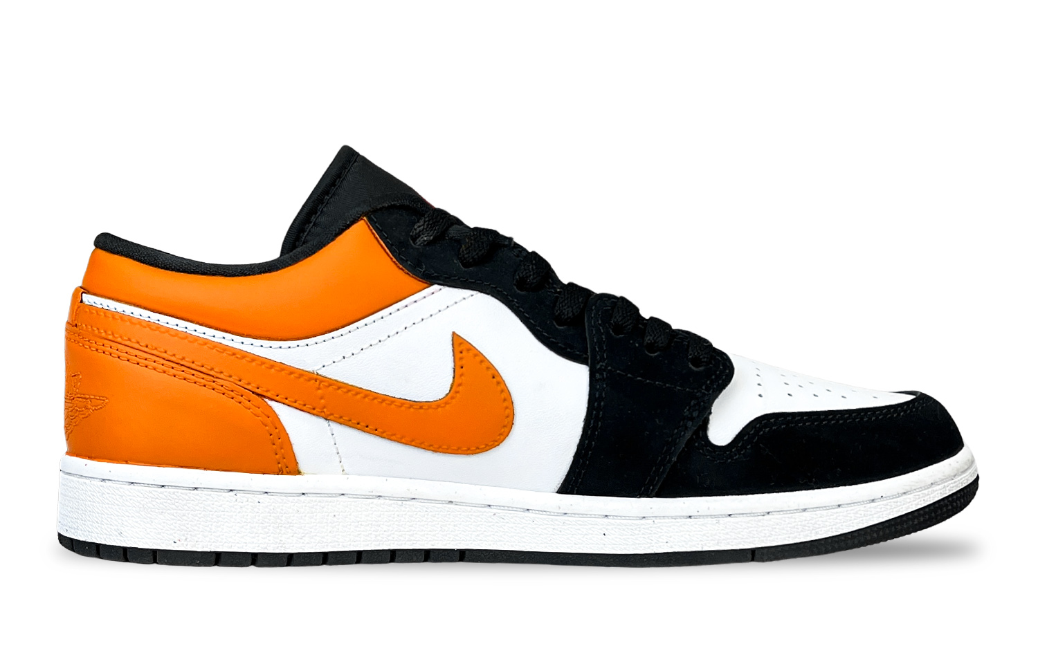 Jordan Air Jordan 1 Shattered Cushioning Abrasion Resistant Low top Vintage Basketball Shoes Unisex Black Orange