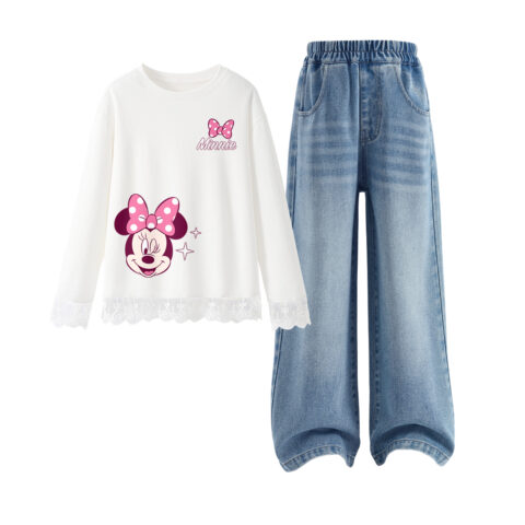 Dishnie Knot K White+Solid Color Denim Light Blue