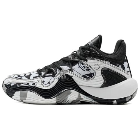 XTEP Coverage Lightweight Thermal Mid top Basketball Shoes Men’s Black White Gray