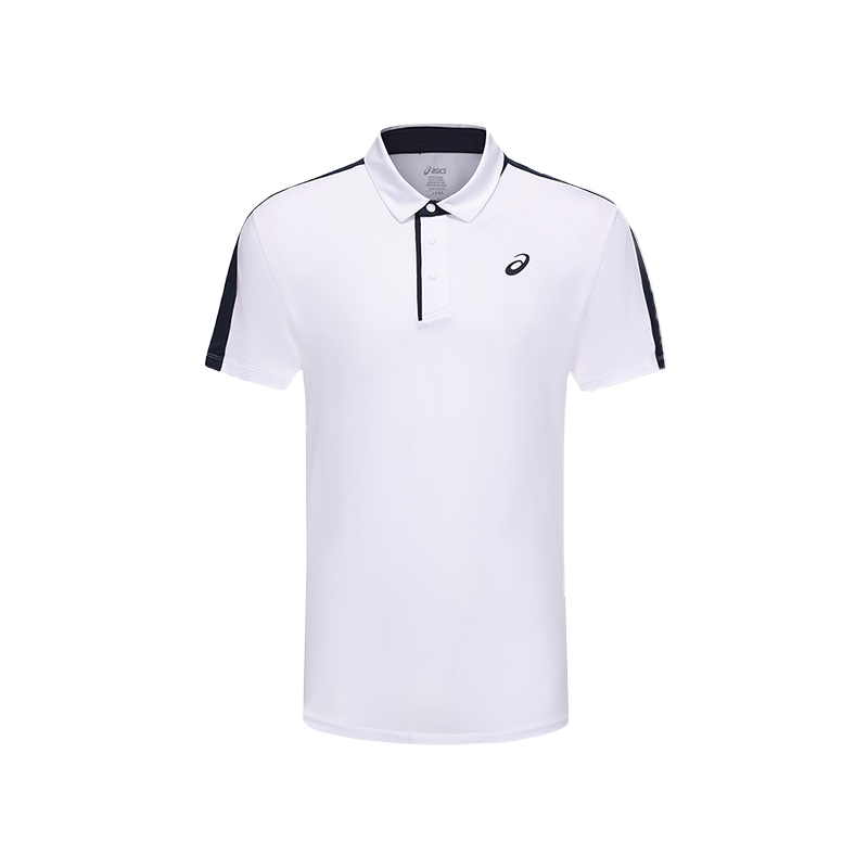ASICS Tennis Tops Men’s White Polo Collar Moderate