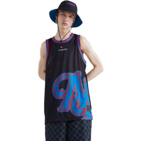 Tommy Hilfiger Basketball Jerseys Unisex Black Bds Moderate Straight Fit