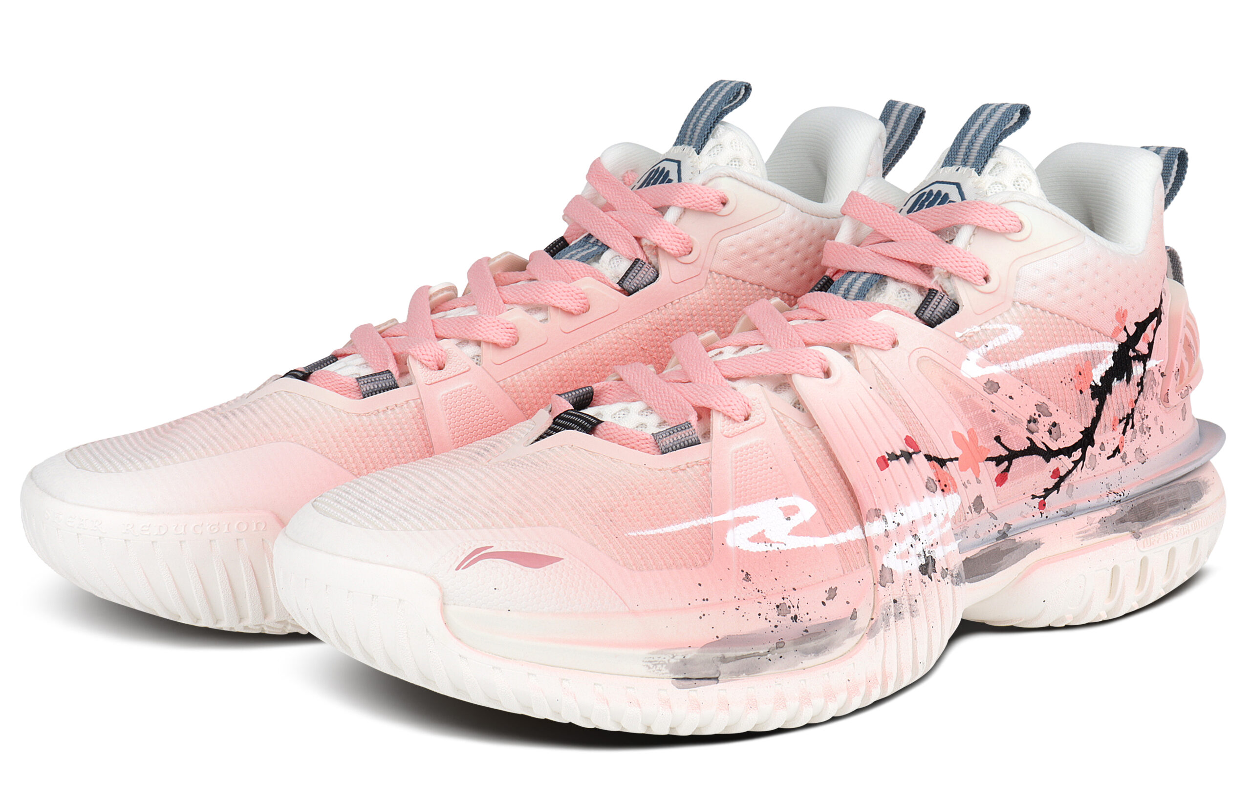 Li Ning Storm 2024 TPU Cushioning Breathable Cushioning Breathable Low top Basketball Shoes Men’s Pink
