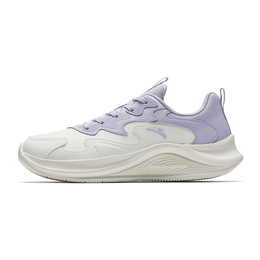 Anta Cushioning, Non Slip, And Waterproof Low top Running Shoes Women’s Mist Light Purple