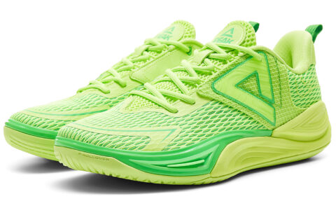 PEAK Cushioning Slip Resistant Breathable Anti Rollover Anti Twist Low top Basketball Shoes Men’s Sprout Green
