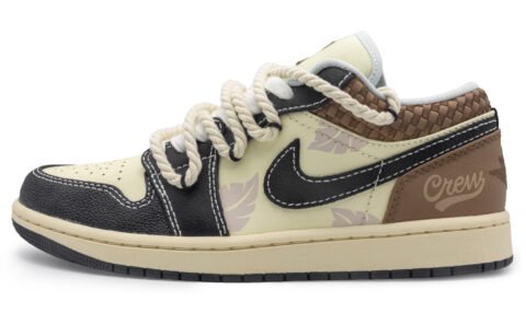 Jordan Air Jordan 1 Slip Resistant Abrasion Resistant Low top Vintage Basketball Shoes Men’s Black