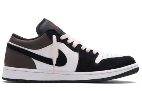 Jordan Air Jordan 1 Mocha Bubble Low top Vintage Basketball Shoes Unisex Black Brown White