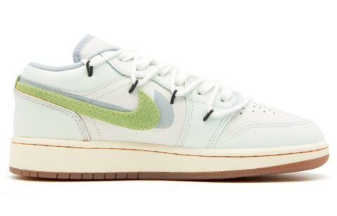 Jordan Air Jordan 1 Low SE Slip Resistant Abrasion Resistant Low top Vintage Basketball Shoes GS White Green