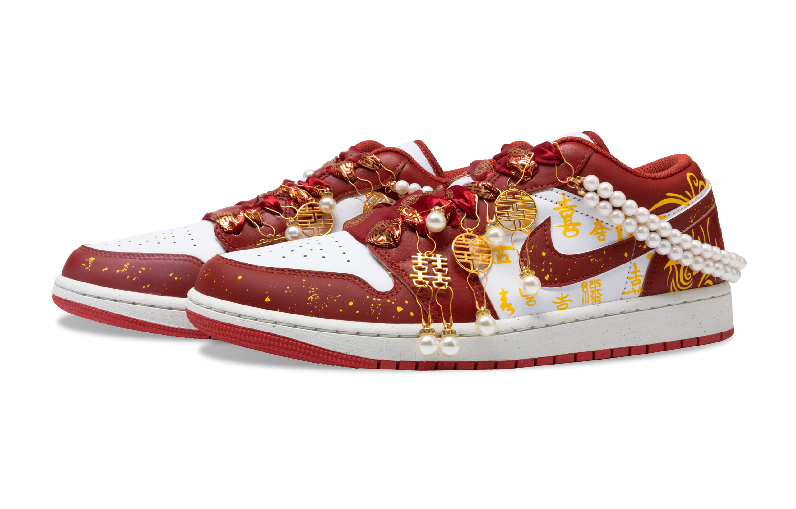 Jordan Air Jordan 1 Cushioning Slip Resistant Abrasion Resistant Low top Vintage Basketball Shoes Unisex Burgundy