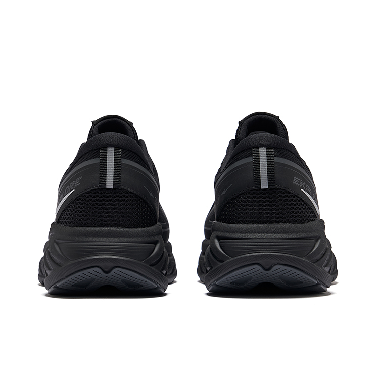 Erke Rebound Lightweight Low top Qidan Technology Running Shoes Men’s Jet Black