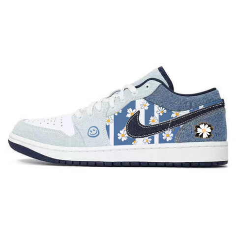 Jordan Air Jordan 1 Fashion Low top Vintage Basketball Shoes Men’s Blue