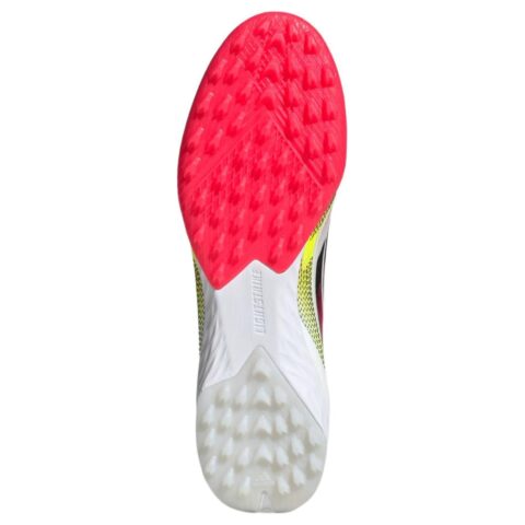 Adidas F50 PRO Comfortable TF Turf Pu Slip Resistant Abrasion Resistant Soccer Shoes Unisex White Red