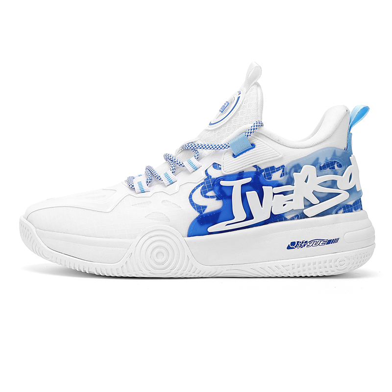IVERSON Campaign 1 White Electric Blue Low top Basketball Shoes Unisex