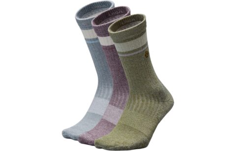 Lululemon Crew Socks Men's 3 Pack Hishe Ethyl Ether Green/Hishe Grape Thistle/Hishe Belgian Blue