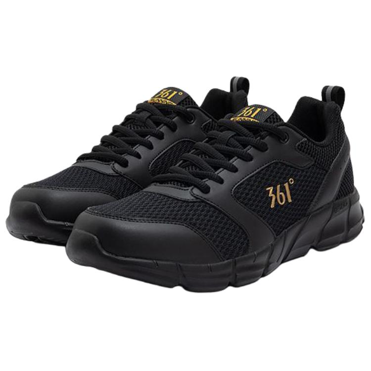 361° Low top Casual Training Long Distance Running Shoes Men’s Black Gold