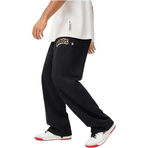 Li Ning Badfive Comfortable Fleece Lined Thermal Straight Fit Loose Fit Sports Pants Men’s Obsidian Gray