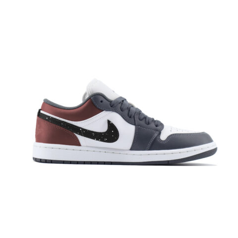 Jordan Air Jordan 1 Low Abrasion Resistant Low top Vintage Basketball Shoes Unisex Gray Red