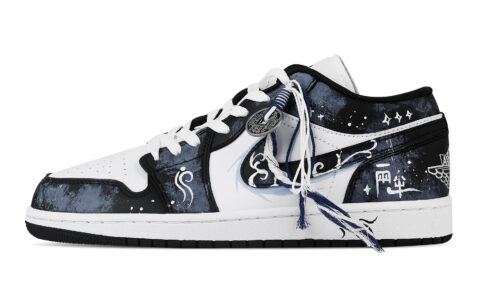 Jordan Air Jordan 1 Rise And Flourish Low top Vintage Basketball Shoes Unisex Navy Blue