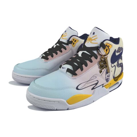 Nike Flight Legacy Cushioning Slip Resistant Abrasion Resistant High top Vintage Basketball Shoes Men’s White