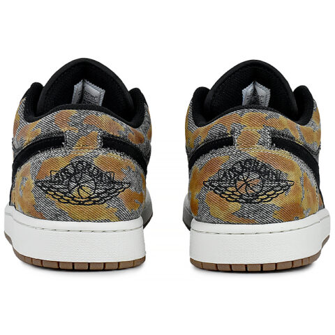 Jordan Air Jordan 1 Abrasion Resistant Low top Vintage Basketball Shoes Men’s Black Yellow