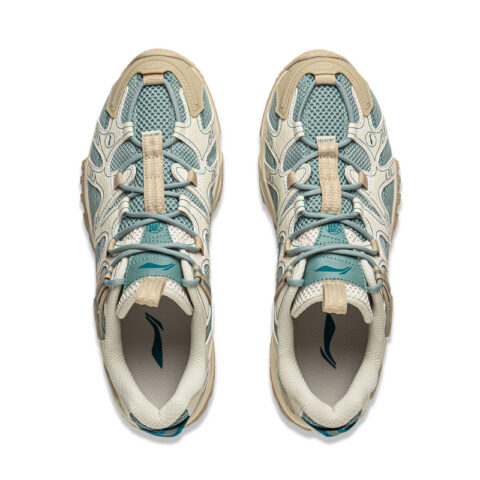 Li Ning Outdoor CF Tracing Cushioning, Wear Resistant Low top Hiking Shoes Unisex Green White
