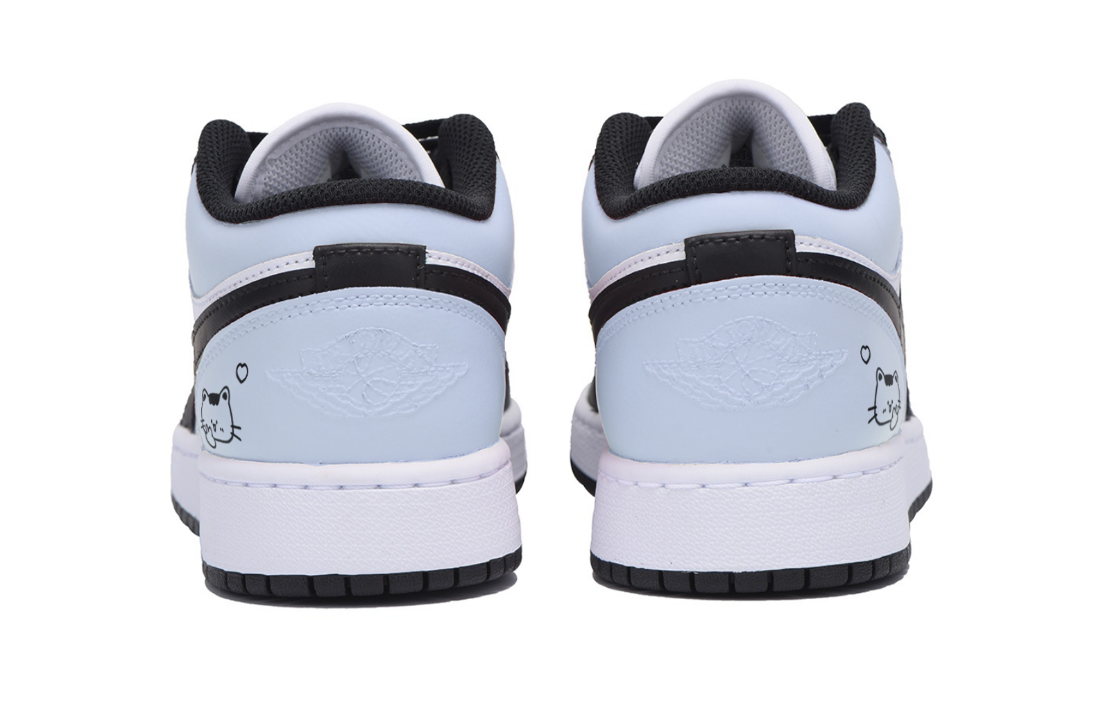 Jordan Air Jordan 1 Puppy Fragment Slip Resistant Abrasion Resistant Low top Vintage Basketball Shoes Men’s Black Blue